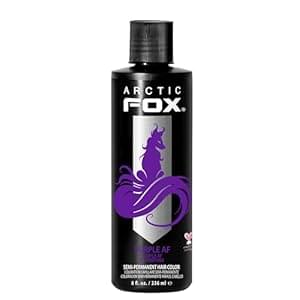 ARCTIC FOX Vegan and Cruelty-Free Semi-Permanent Hair Color Dye (8 Fl Oz, PURPLE AF)