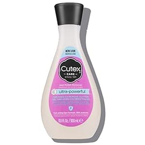 Cutex Gel Nail Polish Remover, Ultra-Powerful & Removes Glitter and Dark Colored Paints, Paraben Free, 10.1 Fl Oz