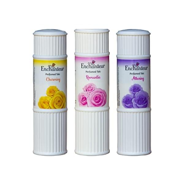 Perfumed Body Talcum Powder Charming, Romantic & Alluring Scent (Pack of 3 X 100 g.) by Enchanteur